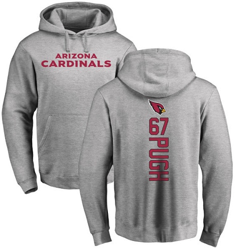 Arizona Cardinals Men Ash Justin Pugh Backer NFL Football #67 Pullover Hoodie Sweatshirts->arizona cardinals->NFL Jersey